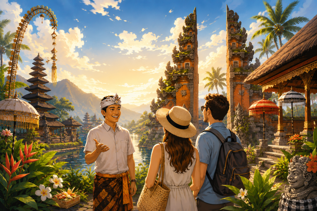 tourist and guide Bali